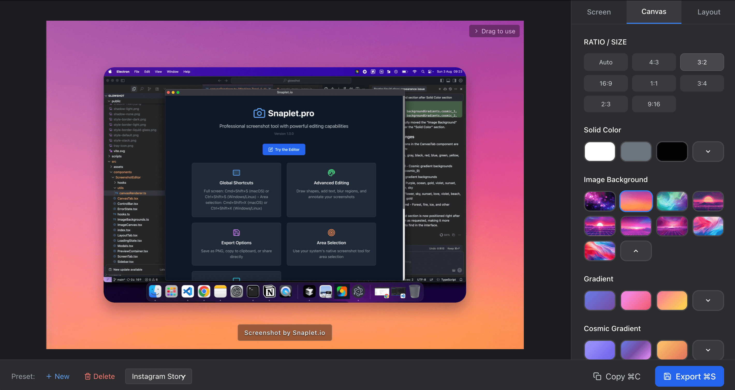 Snaplet Editor Interface